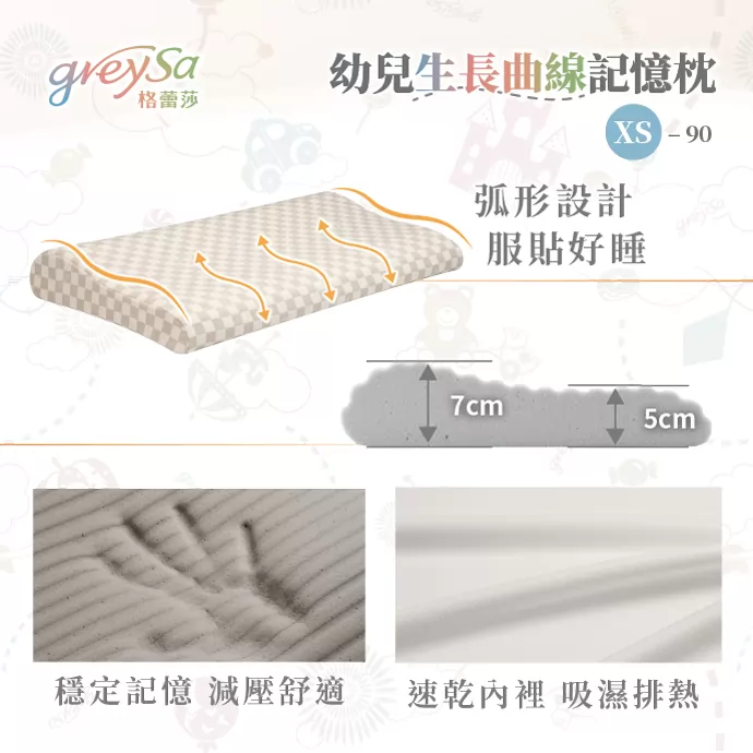 弧形設計 服貼好睡 穩定記憶 減壓舒適 速乾內裡 吸濕排熱